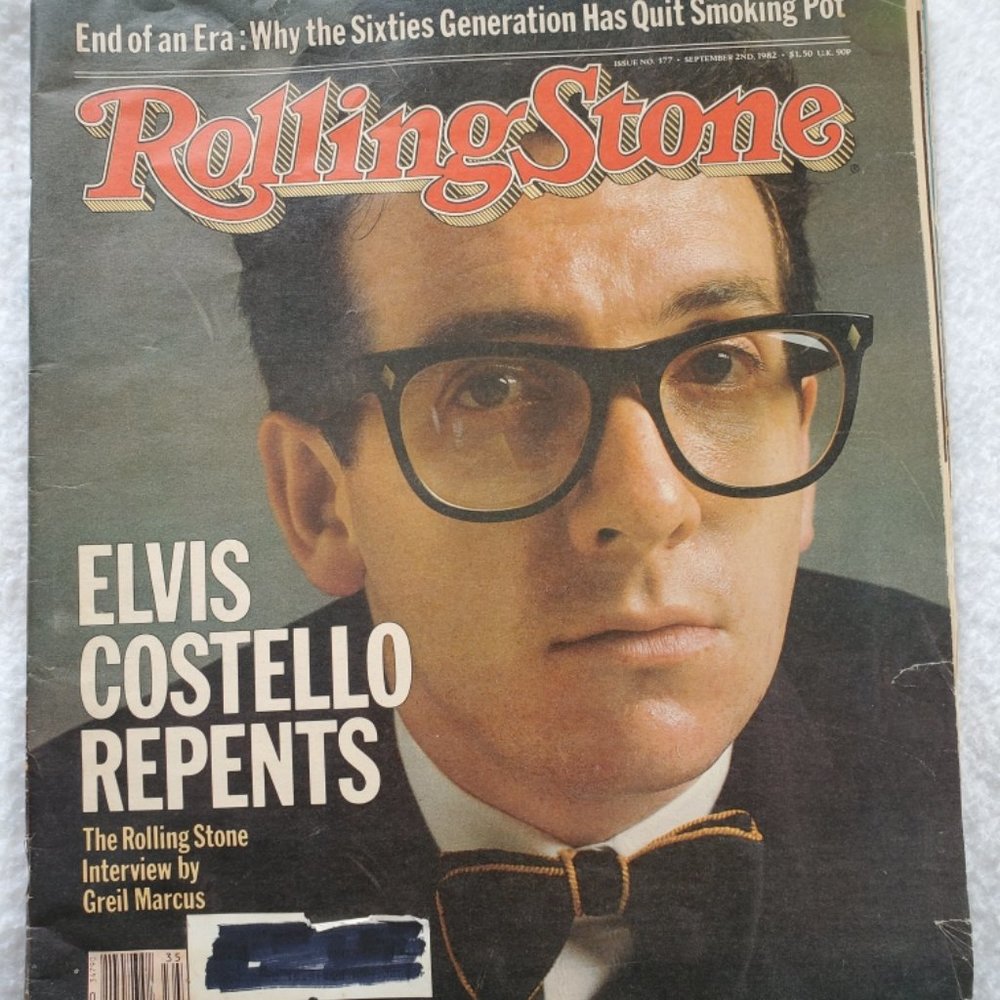 Vintage Rolling Stone Magazine September 2 1982 Elvis Costello Repents